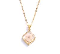 KJHFD Dried Pressed Flowers For Women And Girls, Rhombus Natural Hibiscus Petal DaisyPreserved Dried Flower Necklace Colorful, Forget Me Not Necklace