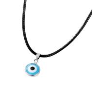 KJHFD Evil Eye Necklace For Women And Girls, 925 Sterling Silver Deep Sea Blue Evil Eye Pendant Necklace Turkish Blue Eye Choker Glass, Evil Eye Necklace Gold, Evil Eye Necklace Silver
