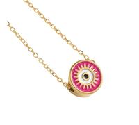KJHFD Evil Eye Necklace For Women And Girls, Bohemia Round Evil Blue Eyes Pendant Necklaces Color Chain Necklaces, Evil Eye Necklace Gold, Evil Eye Necklace Silver