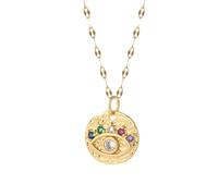 KJHFD Evil Eye Necklace For Women And Girls, Heart Around Evil Blue Eye Sun Necklace Eye Pendant Necklaces Lucky, Evil Eye Necklace Gold, Evil Eye Necklace Silver