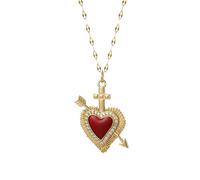 KJHFD Exquisite Red Sacred Heart Necklace For Women Men, Cute Sacred Heart Of Jesus Necklace - Sacred Heart Pendant, Jesus Heart Necklace For Christmas Birthday Thanksgiving Gifts