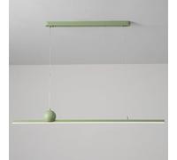 KJHFD Fixtures Ceiling Linear Light Nordic Green Long Strip Hanging Lamp Contemporary Dimmable Chandelier for Dining Room Kitchen Table Farmhouse/Green/100Cm