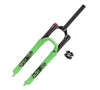 KJHFD Fork Mountain Bike Forks Travel Air Straight Tube Manual Lockout Front Disc Brake 9mm QR (Color Groen, Size 27.5