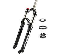 KJHFD Front Forks 90mm Travel With Disc Brake Inches Mountain Bike Air HL 9mm*100mm Straight Tube (Color : A, Size inch)