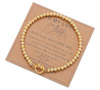 KJHFD Gold Beaded Bracelets 18K Gold Plated Love Knot Infinity Friendship Bracelets for Women, Dainty Gold Beads Jewelry Birthday Gifts for Friends