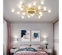 KJHFD Gold Ceiling Chandelier Stylish Firework Fixture for Bedroom & Living Room Elegant G4 Bright Illumination Chic Home Decor