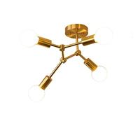 KJHFD Gold Sputnik Chandelier, 4 Lights Metal Ceiling Light Pendant Lamp Lighting for Bedroom Study Living Dining Room Kitchen Office Restaurant Staircase