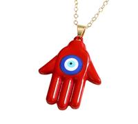 KJHFD Hamsa Necklace For Women And Men, Multicolor Hamsa Hand Evil Eye Necklace Turkish Blue Eye Fatima Hand Sweater Chains, Mano De Fatima Con Ojo Turco