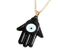 KJHFD Hamsa Necklace For Women And Men, Multicolor Hamsa Hand Evil Eye Necklace Turkish Blue Eye Fatima Hand Sweater Chains, Mano De Fatima Con Ojo Turco