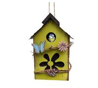 KJHFD House Wood Cute Hangable Birdhouses - Elegant Bird Cage, Decorative Multifunctional Protective Garden Decor for Outdoor Sanctuary