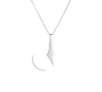 KJHFD Israel Necklace, 925 Sterling Silver Israel Palestine Map Pendant Necklace Country Geography Chain Necklaces for Women Jewelry Gift Wholesale - Israel Necklace, Bring Them Home Dog