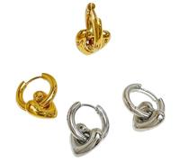KJHFD jewelry New 2025 Stainless Steel Gold Color Heart Charm Hoop For Women Simple Detachable Waterproof Jewelry Fashion Accessories Creative Gift jewelry