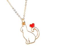 KJHFD Kitty Necklace For Women And Girls, Cat Heart So Cute Mixed Styles Cat Animal Pendant Necklace Cute Kitty Necklace, Black Cat Necklace For Women, Cat Choker For Women