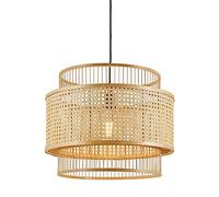 KJHFD Lamp Handwoven Wicker Chandelier Retro Japanese Style Fixture Basket Ceiling Pendant Light for Teahouse Dining Room Bedroom Kitchen Island (35