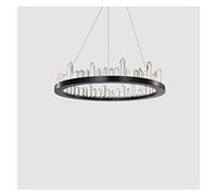 KJHFD Lamp - Pendant Light Crystal Round Compatible with Living Room Dining Hall Bedroom Art Minimalist Indoor Lamps LED Chandelier Ceiling Chandelier,Han