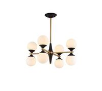 KJHFD LED Lamp 12 Lights Farmhouse Lighting Gold and Black Sputnik Chandelier V intage Ceiling Fixtures Pendant Light Compatible with Dining Living Room Bedroom Hallway,
