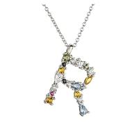 KJHFD Letter S Initial P L Pendant Long Chain Necklace Nightmare Christmas Eve Lucky Crystal Jewelry