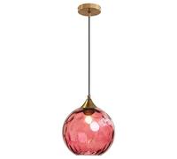 KJHFD Light with Hammer Glass Shade Inches Globe Hanging Lamp Height Adjustable Chandeliers for Living Room Kitchen Island (1 Flamming) (Clear) (Col