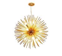 KJHFD Lights Chandeliers Golden Dandelion Globe Plating Aluminum Round Tube LED Pendant Ceiling Creative and Individual Spherical Chandelier for Dining Living Room Bedr,Hanging Light