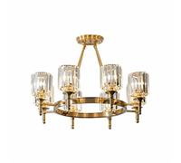 KJHFD Living Room Copper E14 Gold Lighting K9 Crystal Led Pendant Chandelier (Size 10 Light D101.5 H55cm;;)