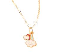 KJHFD Lovely Enamel Rainbow Necklace For Women, Cute Cartoon Rainbow Choker - Pride Beads Rainbow Heart Necklace, Rainbow Bridge Necklace For Birthday Valentine Gifts