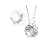 KJHFD Lucky Heart Necklace For Women, 925 Sterling Silver Four Leaf Pendant Necklace, Love Heart Pendant Necklace, Heart Necklace, 4 Heart Necklace