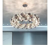 KJHFD Luxury K9 Crystal Chandeliers - European Diamond Mirror Chandelier for Dining High-End Bedroom, Living Room (Available in and 80CM Diameter, Three Color Modes)(Dia60cm,White)