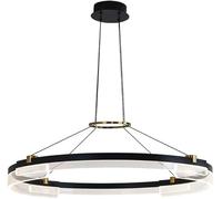 KJHFD Mid Century Dimmable Chandelier Fixtures 2 Ring Round Hanging Lamps Ceiling Pendant Light,for Various Rooms