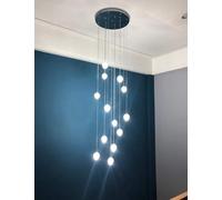 KJHFD Minimalist for Living Room Stairs Creative Duplex Pavilion Pendant Light Villa Spiral Long Chandelier Bedroom Ceiling Home Decor Lamp 13 Balls