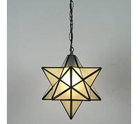 KJHFD Moravian Star Chandelier Glass Pendant Hanging Lantern Veranda Loft Bar Café Kids Room Unique Pentagram Drop Light Fixture Perfect for Hallway & Space Decor
