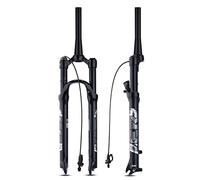 KJHFD Mountain Bikes Air Fork Mountainer Remote Lockout Bicycles Front Travel Tapered Tube 9mm Disc Brake XC AM (Color : Black, Size