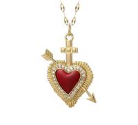 KJHFD Necklace For Women, Cute Heart Pendant Necklace Red Love Dijes Long Chain, Chunky Heart Necklace, Heart Necklace, Olivia Necklace, Heart Necklace Red, Gold Red Heart
