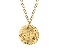 KJHFD Necklaces For Women And Girls, 12 Constellation Necklace Amulet Vintage Coin Woman's Pendant, Saturn Necklace, Gemini Aries Pisces Virgo Scorpio Zebra Necklace