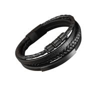 KJHFD New 2025 Arrival Classic Punk Metal Magnitic Clasp Multilayer Leather Bracelet for Men High Handsome Party Jewelry Male Birthday Gift with for You Accessories Trendy Creative Gift