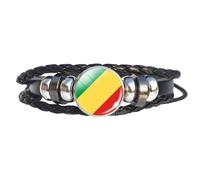 KJHFD New 2025 Arrival Flag Bracelet Africa National Flag Jewelryegypt Nigeria Libya South Africa Namibia Equatorial Guinea Black Leather Bracelet With For You Accessories Trendy Creative Gift