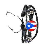 KJHFD New 2025 Arrival National Flag Leather Bracelet France Poland Puerto Rico Montenegro Angola Senegal Philippines Japan Bangle Women Men With For You Accessories Trendy Creative Gift