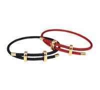 KJHFD New 2025 Arrival Stainless Steel Bracelet For Women Men Adjustable Buckle Couple Red Thread String Rope Handwoven Bracelet Unisex With For You Accessories Trendy Creative Gift