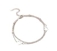 KJHFD New 2025 Arrival Stainless Steel Bracelets Heart Pendant Charm Chain Romantic Bracelet For Women Valentine's Day Anniversary Jewelry Fashion Accessories Gift