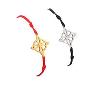 KJHFD New 2025 Arrival Stainless Steel Witch Knot Bracelet for Women Adjustable Cross Moon Star Lucky Red Rope String Bracelets Jewelry with for You Accessories Trendy Creative Gift