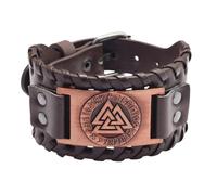 KJHFD New 2025 Arrival Viking Rune Wrap Leather Bracelet for Men Belt Buckle Adjustable Size Vintage Male Hand Chain Jewelry Accessory Gift with for You Accessories Trendy Creative Gift