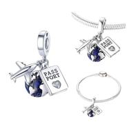 KJHFD New In Our Lady Shaped Charm Beads Fits Pandach Bracelet 925 Silver Blue Series Pendant Bead Fine Jewelry Fashion Trendy Accessories Creative Gift For Women And Men