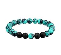 KJHFD New Natural Stone Lava Beads Bracelet Men's Handmade Malachite Howlite Stretch Bangles Volcanic Rock Essential Oil Diffuser Jewelry Fashion Trendy Accessories Creative Gift For Women And Men