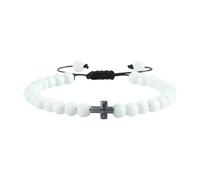 KJHFD New Unisex Stainles Stell 6Mm Natural Stone Beads Bracelet Prayer Jesus Cross Bracelets Bangles Yoga Jewelry Fashion Trendy Accessories Creative Gift For Women And Men