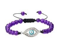 KJHFD New Unisex Stainles Stell Turkish Pendant Bracelet Lucky Natural Stone Beads Chain Handmade Bangles Prayer Jewelry Friend Couple Gift Fashion Trendy Accessories Creative For Women And Men