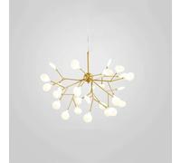 KJHFD Nordic Chandelier Pendant Light Creative Firefly Heads Black White Hanging Lamp for Living Room Bedroom Restaurant Stylish Tree Branch & Leaf Decor