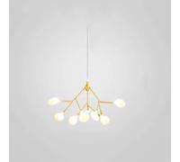 KJHFD Nordic Chandelier Pendant Light Heads Firefly Branch Leaf Creative Hanging Lamp for Living Room Bedroom Black & White Ceiling Fixture