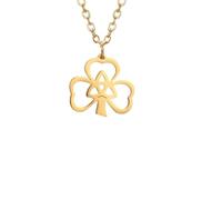 KJHFD Patricks Day Necklaces, 925 Sterling Silver Shamrock Lucky Necklace Three Leaf Heart Trinity Knot Irish Patrick Symbol Charm Religious Amulet - Green Beads Patricks Day,