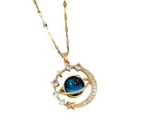 KJHFD Planet Necklace For Women And Men, Starry Horse Zircon Necklace Shiny Stars Planet Pendant, Pendant With Silver Chain, Necklace, Astronaut Necklace