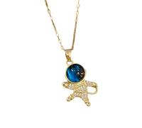 KJHFD Planet Necklace For Women And Men, Starry Horse Zircon Necklace Shiny Stars Planet Pendant, Pendant With Silver Chain, Necklace, Astronaut Necklace