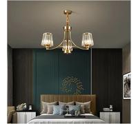KJHFD Postmodern Crystal Chandelier for Living Bedroom Dining Room Luxury Copper Pendant Home Lighting Fixture,Crystal Lighting,Hanging Light(Warm Light,3 Heads)